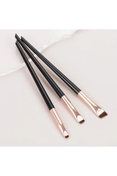 Choice1 Black-Golden 3 Pcs edge eyeliner brush oblique head eyebrow brush out...
