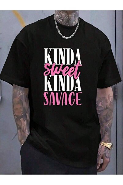 23ERVA % Cotton Sweet Kinda Funny Women Sarcasm Girl Teen Pink-Shirt
