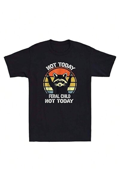 45 BPM قميص رجالي بطباعة عتيقة بتصميم Fun Raccoon No Go Today، You Wild Kid -...