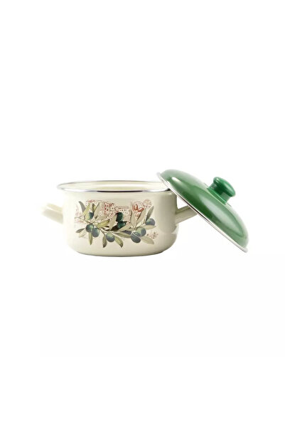Perfect Home Oară emailată Oliva 16 cm cu capac