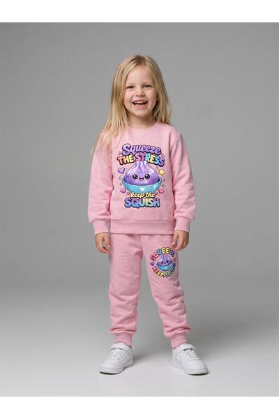 LUFFY KİDS Girl's Squishy Dumpling Printed Tracksuit Set