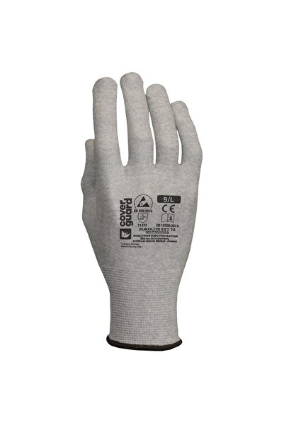 Coverguard Mănuși ESD Eurolite 1EST70, fibră de carbon, gri, set 10 perechi