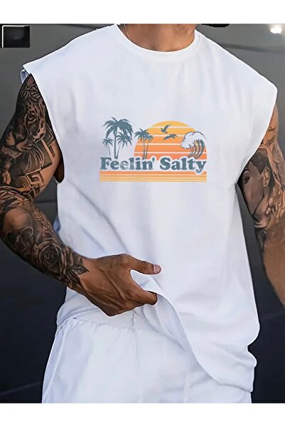FUFLUNS تي شيرت رياضي بدون أكمام للرجال من FEELIN SALTY BASKED بقصة عادية ويا...