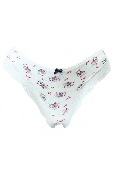 HUNEX UNDERWEAR Γυναικεία σλιπ με δαντέλα λευκά 5720-01LE, Μέγεθος M