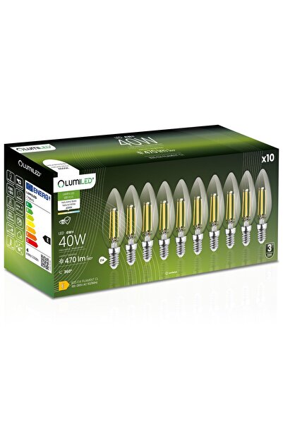 Lumiled 10x Bec LED E14 tip lumânare B35 4W = 40W 470lm 3000K Cald 360 °   FI...