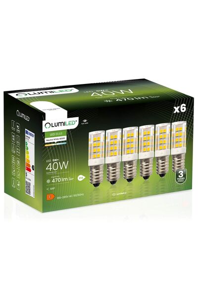 Lumiled 6x Bec LED E14 Tubular T25 5W = 40W 470lm 4000K Neutru 320 °