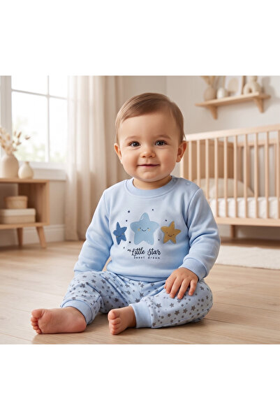Elbebek Baby 100% Cotton Star Printed Baby Set