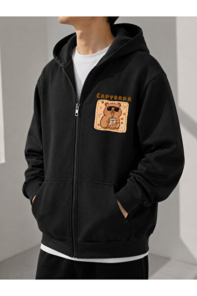 COMANCHERO Unisex Capypara Printed Zippered Sweatshirt