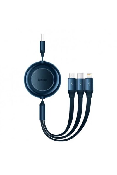 Baseus Cablu Bright Mirror 2 albastru 3in1 3,5A 1,1 m
