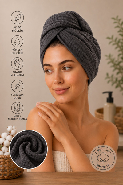 Motif Tekstil Bonetă pentru uscarea părului din muselină 100% bumbac |   Pros...