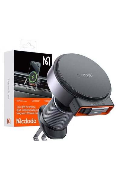 Mcdodo CH-3000 Wireless Car Charger with Retractable USB-C Cable 15W