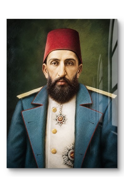 Genel Markalar Sultan II. Abdülhamid Han Portre Cam Tablo - Model 2