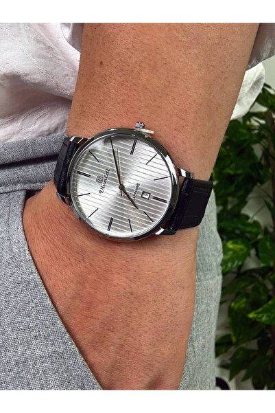 Arvens Vintage White Dial Black Men's Wristwatch Stainless Steel Case Leather...