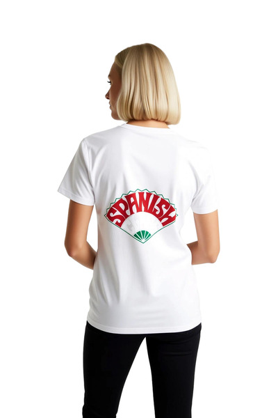 PayBuy تي شيرت نسائي من القطن بقصة مريحة مطبوع عليه عبارة "Respect for Spanis...