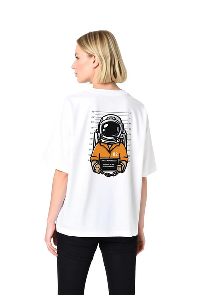 PayBuy Tricou supradimensionat pentru femei cu imprimeu retro Space Police