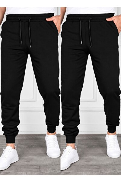 TORUK MAKTO Set of 2 Unisex Ribbed Leg Sweatpants Jogger Comfortable Fit Dail...