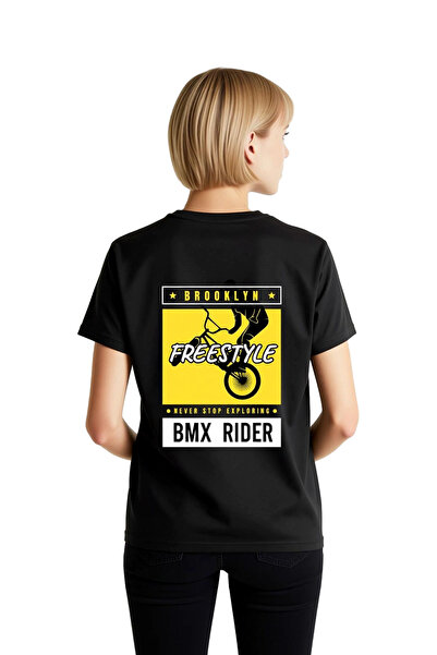 PayBuy Women's Graphic Printed Bicycle Themed T-Shirt Freestyle Bmx Rider Cas...