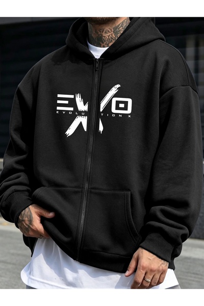 Deocept Unisex Printed Sweatshirt Jacket with Hood and Kangaroo Pocket, Comfo...