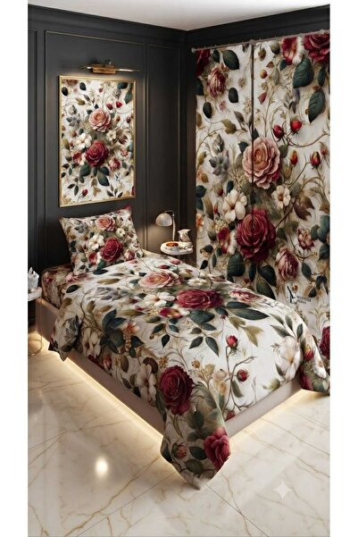 Elmas Dizayn 280*240 Cm. Special Design Single Bedding Set with Background Cu...