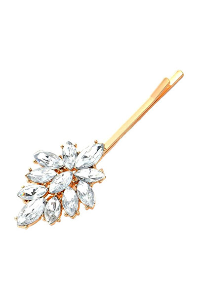 VeeShop Agrafa pentru par eleganta, medalion floral cu cristale cat-eye trans...