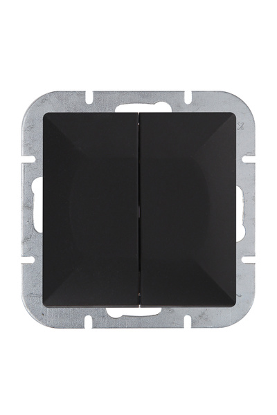 ABEX Conector dublu P/T negru mat - E+9001520