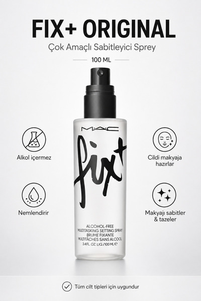 M.A.C Çok Amaçlı Makyaj Sabitleme Spreyi 100 ml - Alkolsüz & Nemlendirici