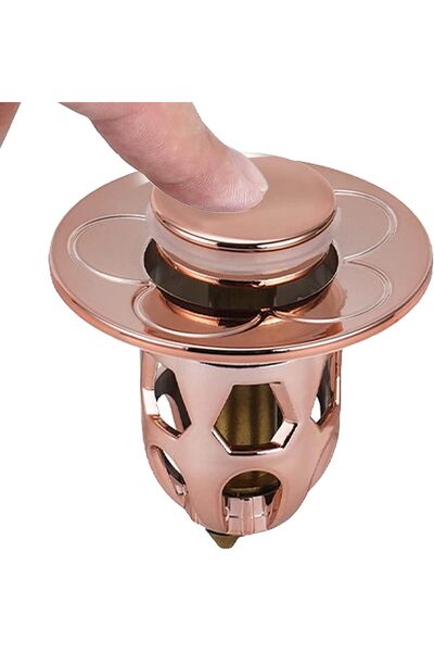 EMATTEIRO Universal Sink Stopper with Integrated Filter, Stainless Steel, Ant...