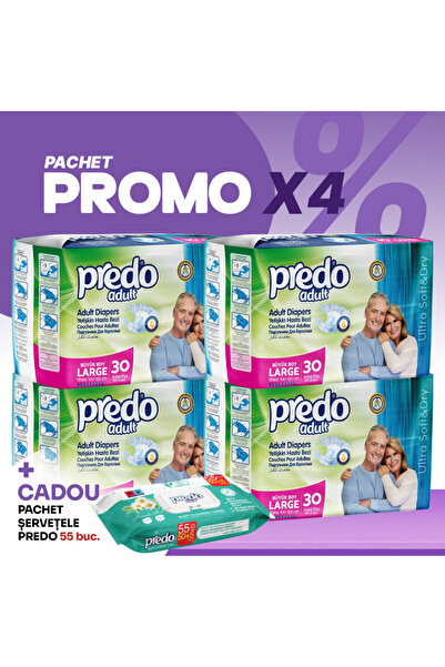 PREDO Pampers/Pachet 120 buc Scutece L, 9 picaturi + CADOU servetele umede