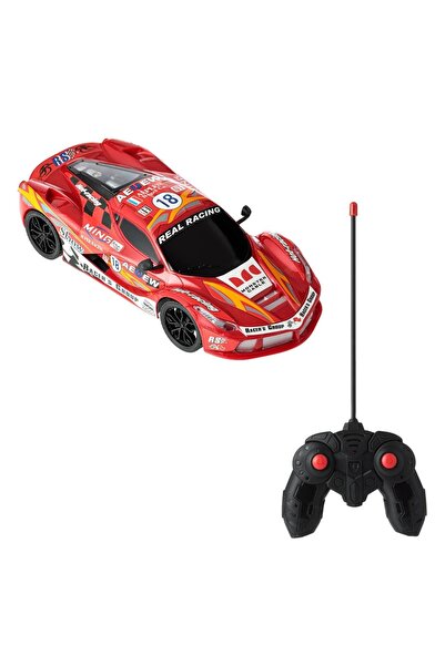 OEM Mașină de curse RC roșie cu lumini și telecomandă de 27MHz - Scară 1:16