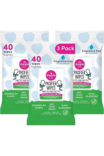 Dapple Baby Pacifier Wipes for Infants and Toddlers - (3 Pack) 40 Count - Fra...