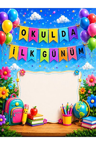 PROMISEBACKDROP2 200x250 cm Ek Dikişli, Okulumda İlk Günüm, Okul Etkinlik Kum...