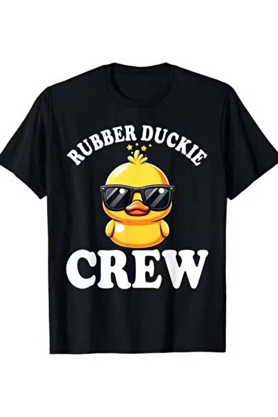 9JY تي شيرت رجالي بأكمام قصيرة مطبوع عليه رسومات Cool Rubber Duckie Crew مع ن...
