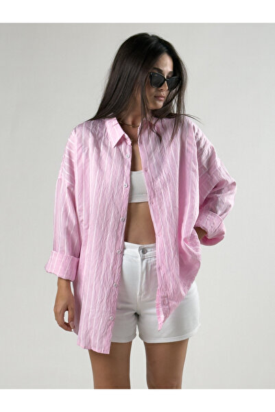COCOPELLI Striped Pink Women's Shirt Coc3310