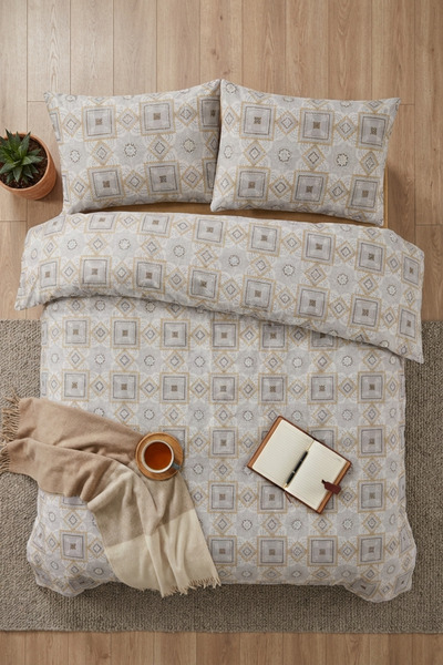 The Linevra Cotton Single Fitted Sheet Duvet Cover Set |   Premium Series |  ...