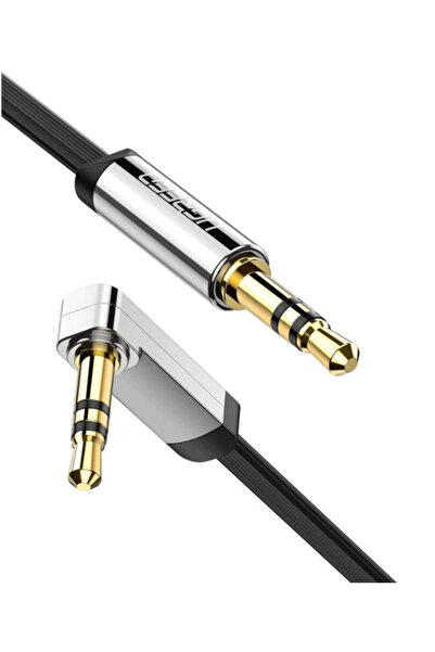Ugreen Cablu audio AV119 jack 2 m plat unghi Negru