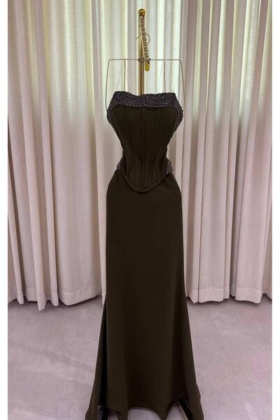 Lia Dark Oil-Colored Evening Dress