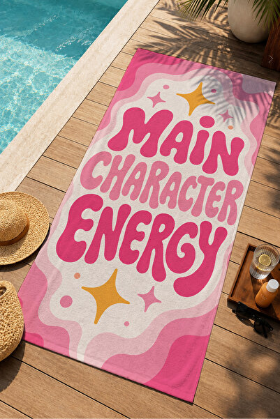 Evmila Pop Art Main Character Energy Patterned 70X150 Beach Towel - Digital P...
