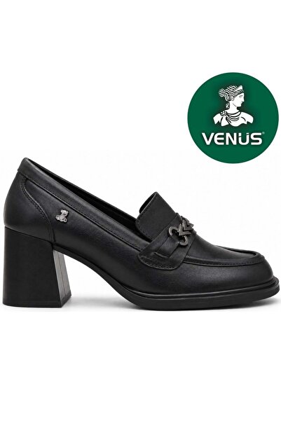 Venüs İpsos Hakiki Deri Comfort Ortopedik Kadın Klasik Topuklu Ayakkabı SİYAH