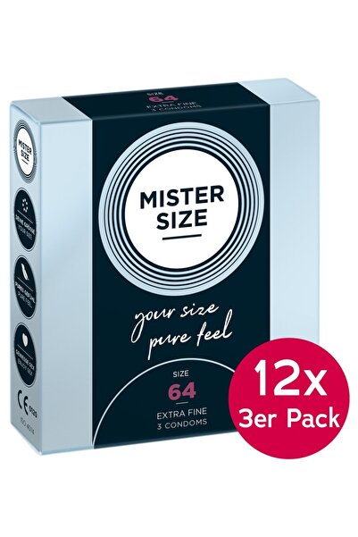 Mister Size Μέγεθος Lord's 64 χιλιοστά, 12Xpack, Πακέτο των 3, Μπλε