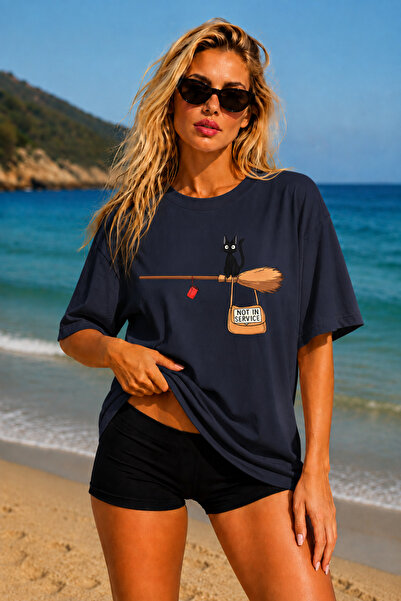 FECCY Premium Not In Service Τυπωμένο Oversize Γυναικείο T-Shirt Ανδρικό T-Sh...