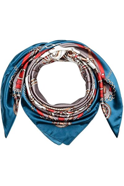 GENERAL corciova 35 x 35 Large Square Hair Scarf for Women Silk Like Curly He...
