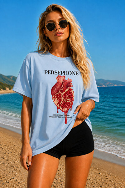 FECCY Premium Persephone Printed Oversize Women's T-Shirt Men's T-Shirt Cotto...