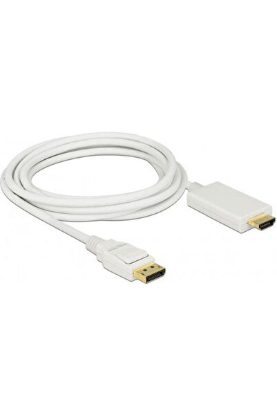 DELOCK Καλώδιο DisplayPort αρσενικό - HDMI αρσενικό 3μ Λευκό (83819)