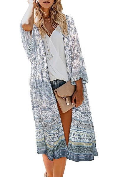 GENERAL MayBuy Women's Summer Long Flowy Kimono Cardigans Boho Chiffon Floral...