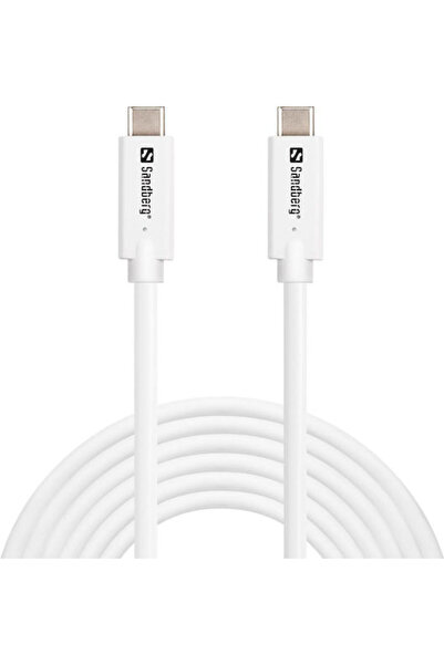 Sandberg Καλώδιο USB 3.2 USB-C Αρσενικό - USB-C 100W PD Λευκό 3μ 136-75
