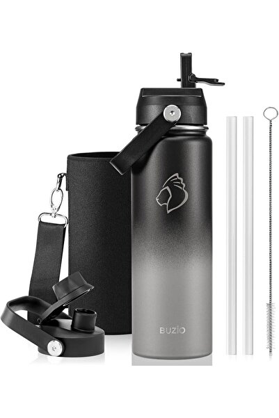 BUZIO Stainless Steel Water Bottle 40 oz (Cold for 48 Hrs, Hot for 24 Hrs), 1...