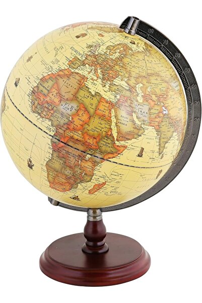 Exerz 8" Globe Golden and White - Wedding Guest Book - Bronze Metal Arc and B...