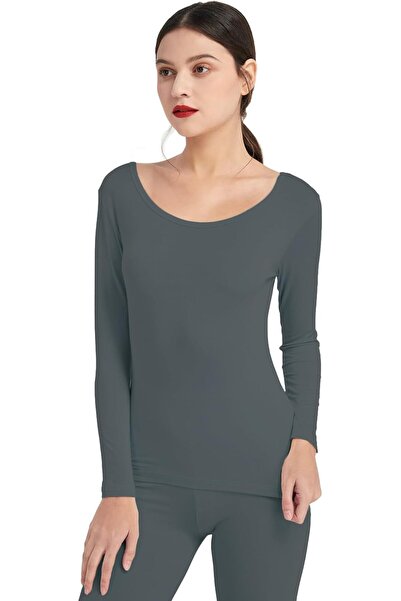 GENERAL Mcilia Women's Ultrathin Modal Thermal Baselayer Top Scoop Neck Long ...