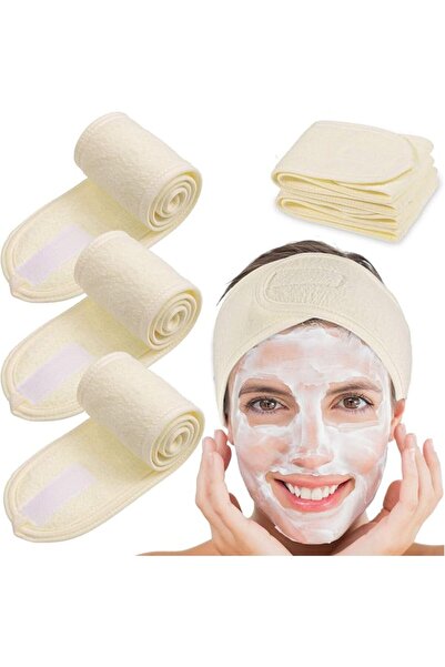 Whaline Spa Facial Headband 4 Packs Head Wrap Terry Cloth Headband Adjustable...