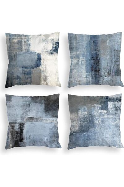 COLORPAPA Blue Throw Pillow Covers 18x18 Set of 4 Decorative Cushion Cover Gr...
